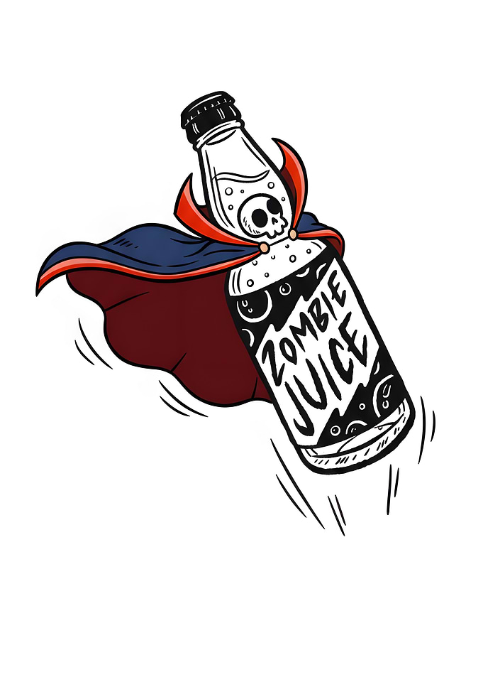 Zombie Juice Vampire Bottle Cartoon