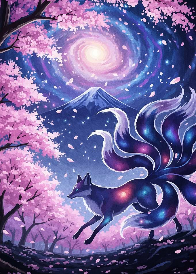 Nine-tailed Fox Cherry Blossom