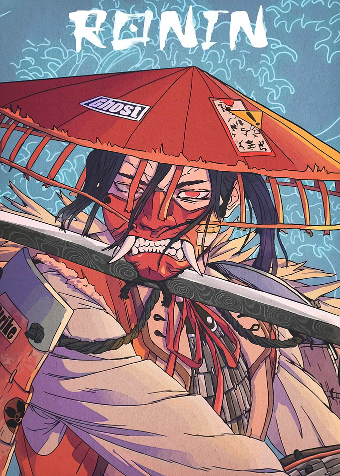 Ronin Warrior with Mask and Sword