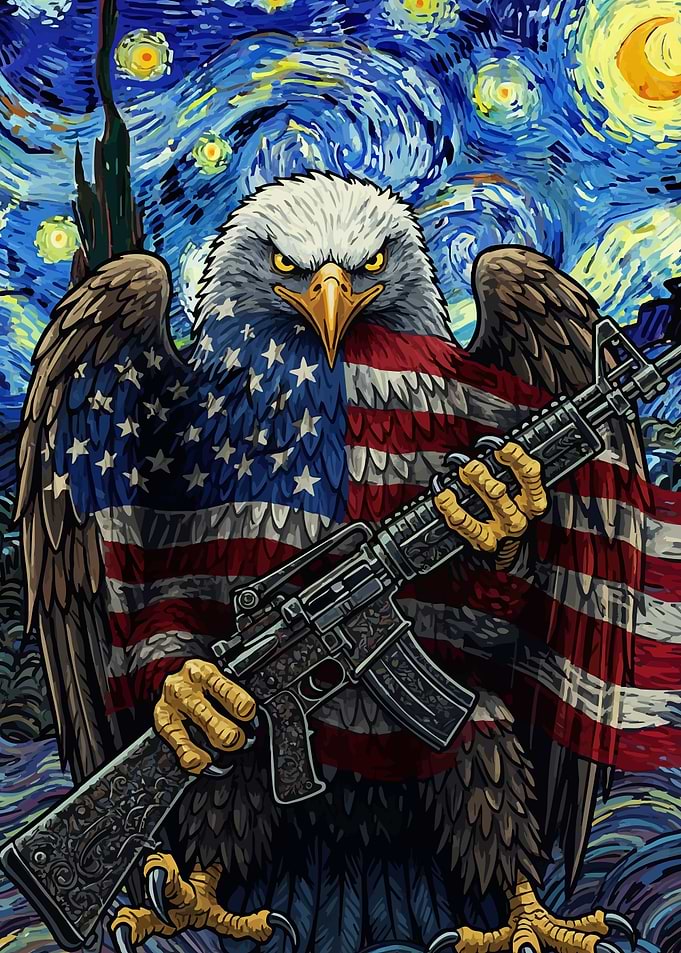 American Eagle Rifle Van Gogh Style
