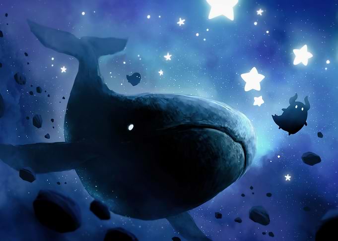 Whale in Space with Starry Friends