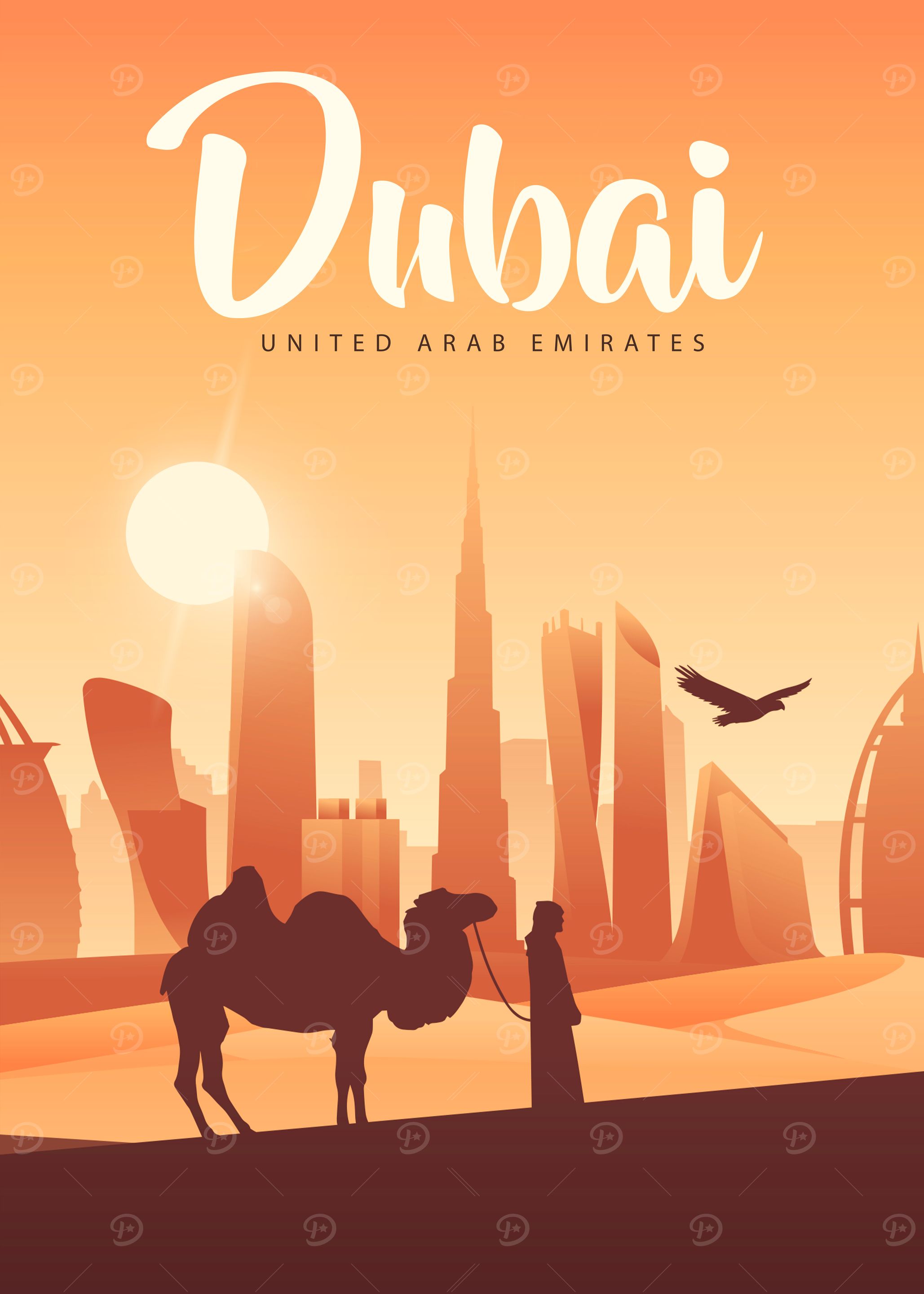 Dubai, United Arab Emirates Travel Poster