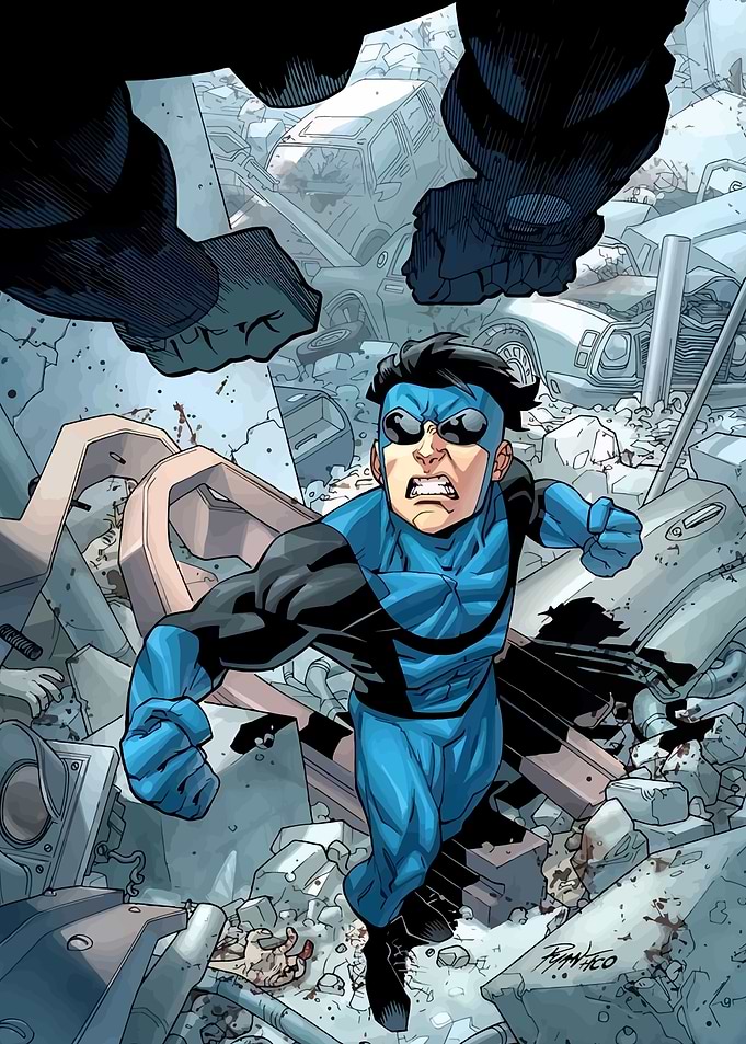 Invincible Comic Book Action Scene