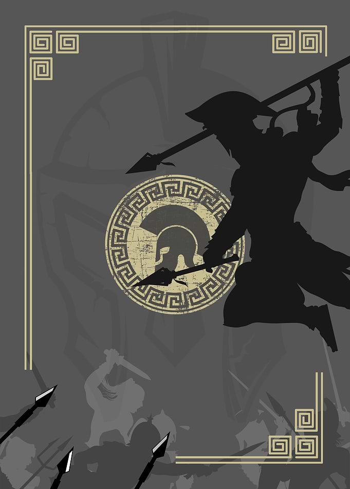 Spartan Warrior Silhouette Illustration