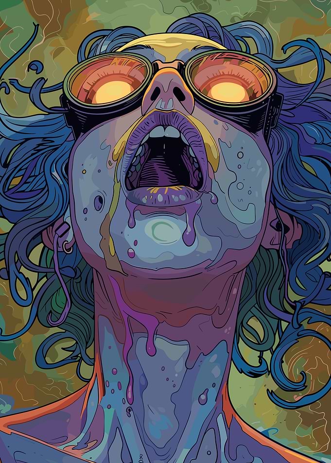 Abstract Woman with Goggles Illustration