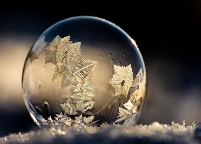Frozen Bubble with Snowflake Patterns