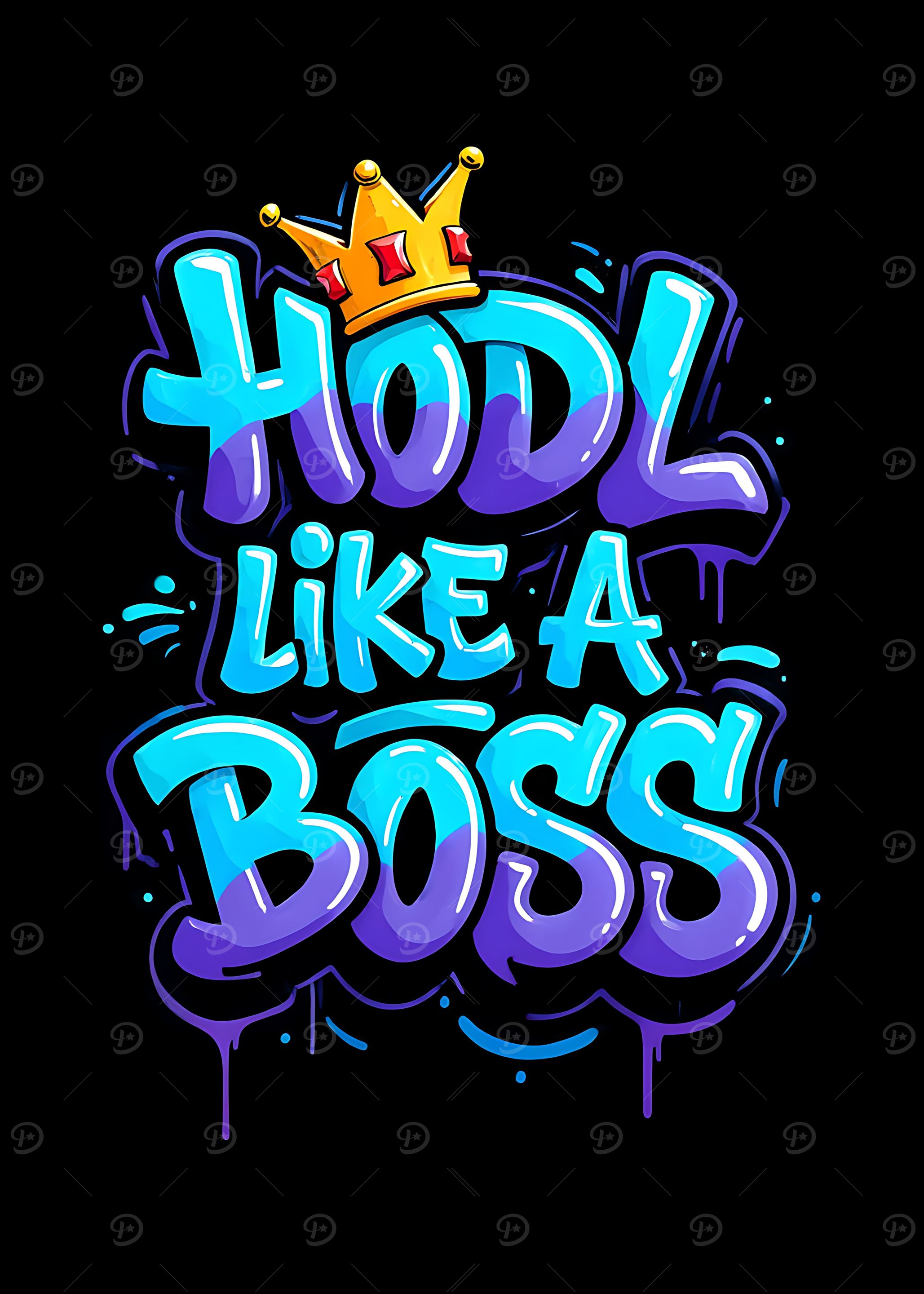 HODL Like a Boss Graffiti Art