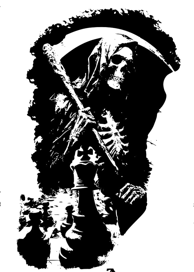 Grim Reaper Chess Black and White