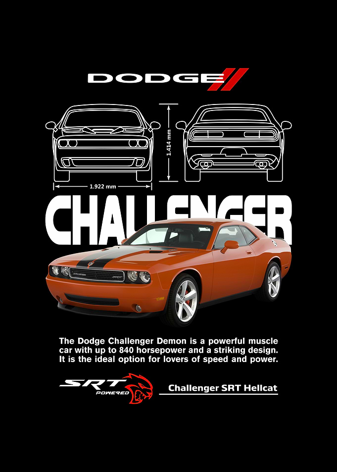 Dodge Challenger SRT Hellcat Poster