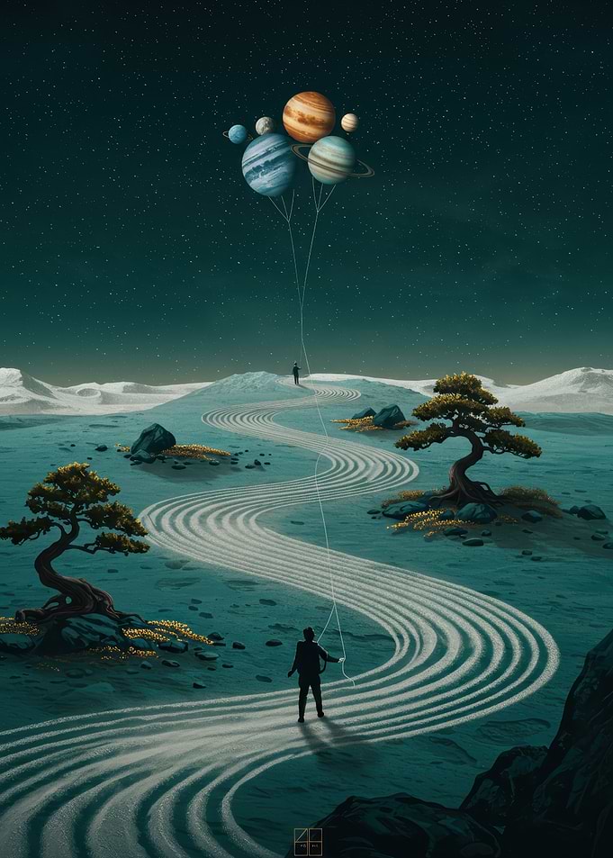 Planetary Balloons in a Zen Garden