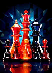 Chess Pieces Abstract Digital Art