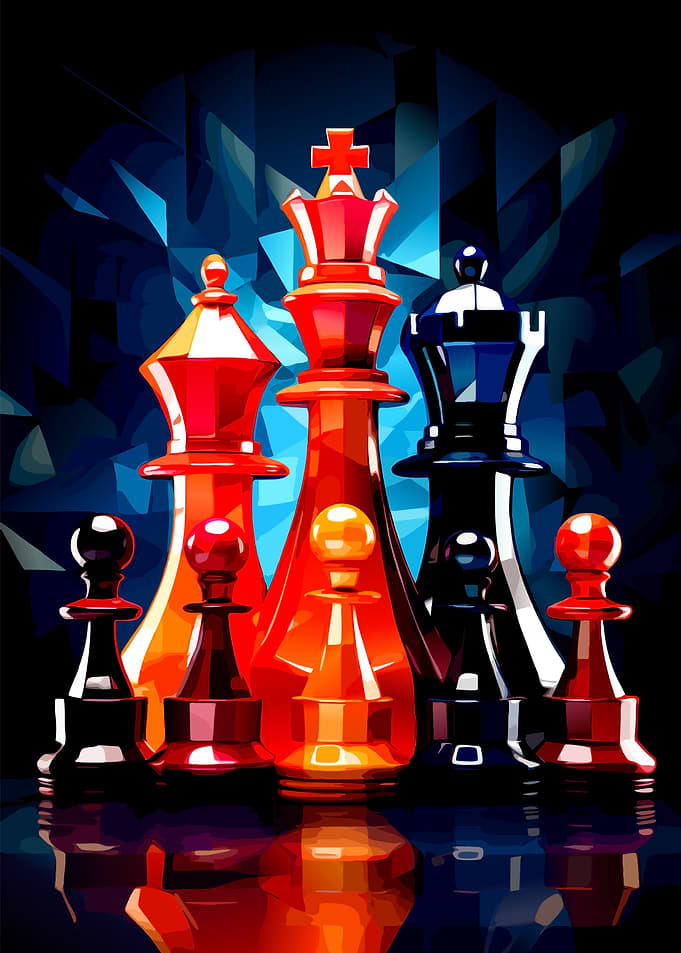 Chess Pieces Abstract Digital Art