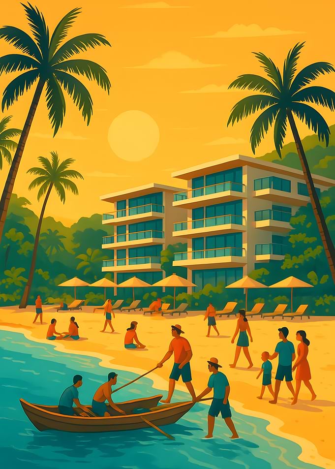 Tropical Beach Resort Scene