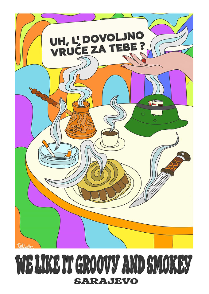 Groovy and Smokey Sarajevo Illustration