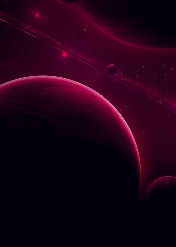 Crimson Planets in Deep Space
