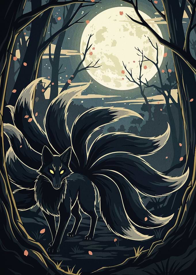 Nine-tailed Fox in Forest