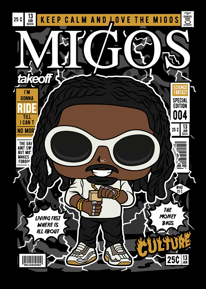 Migos Takeoff Comic Book