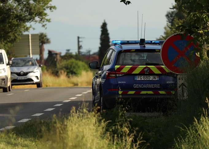 French Gendarmerie Vehicle on Roadside