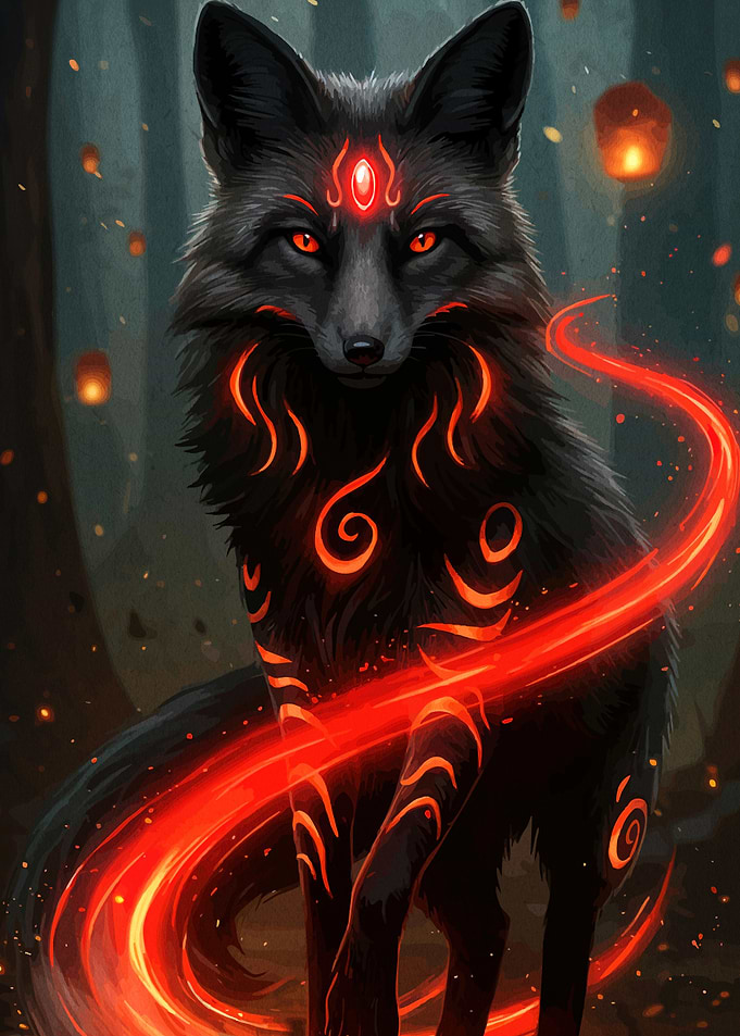 Mystical Fox Glowing Markings