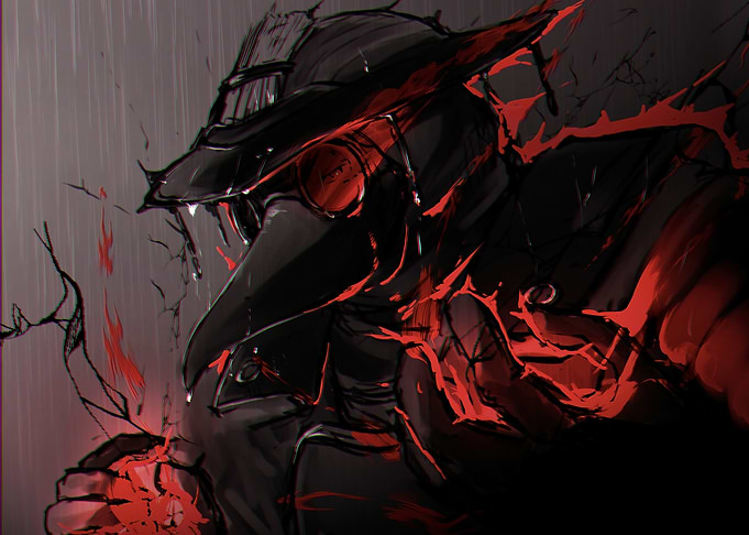 Plague Doctor with Red Energy