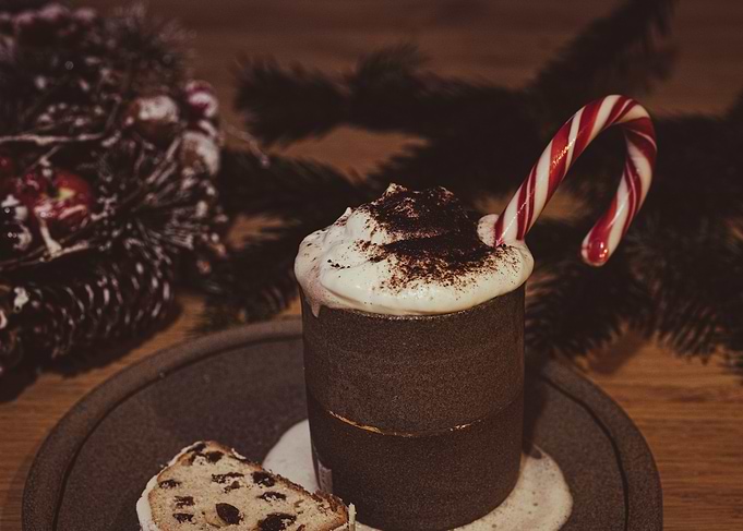 Festive Hot Chocolate with Candy Cane