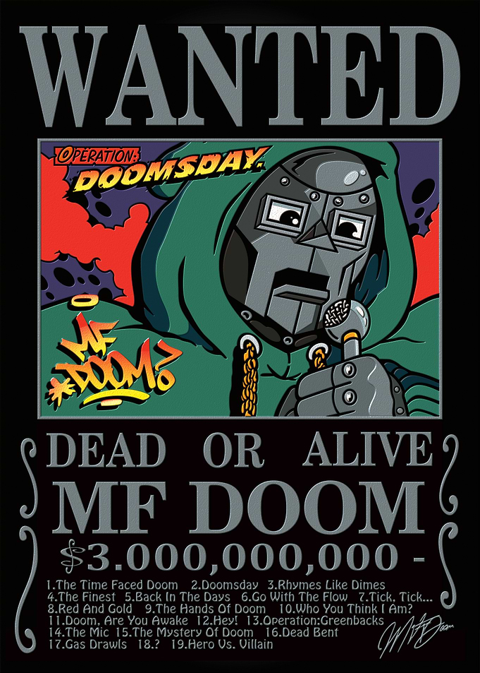 MF DOOM Wanted Poster Art