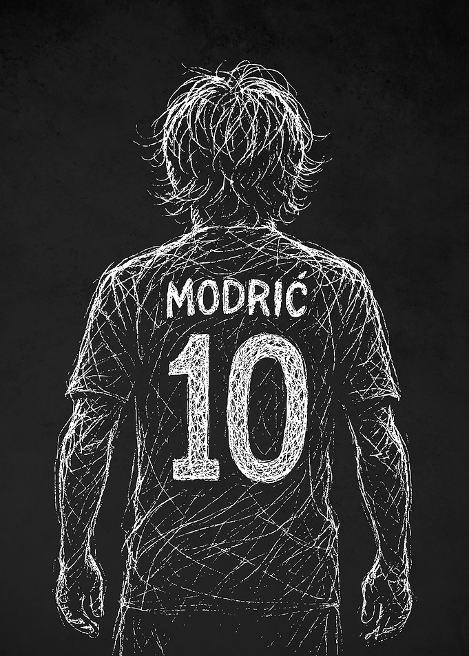 Luka Modrić Sketch Scribble Art