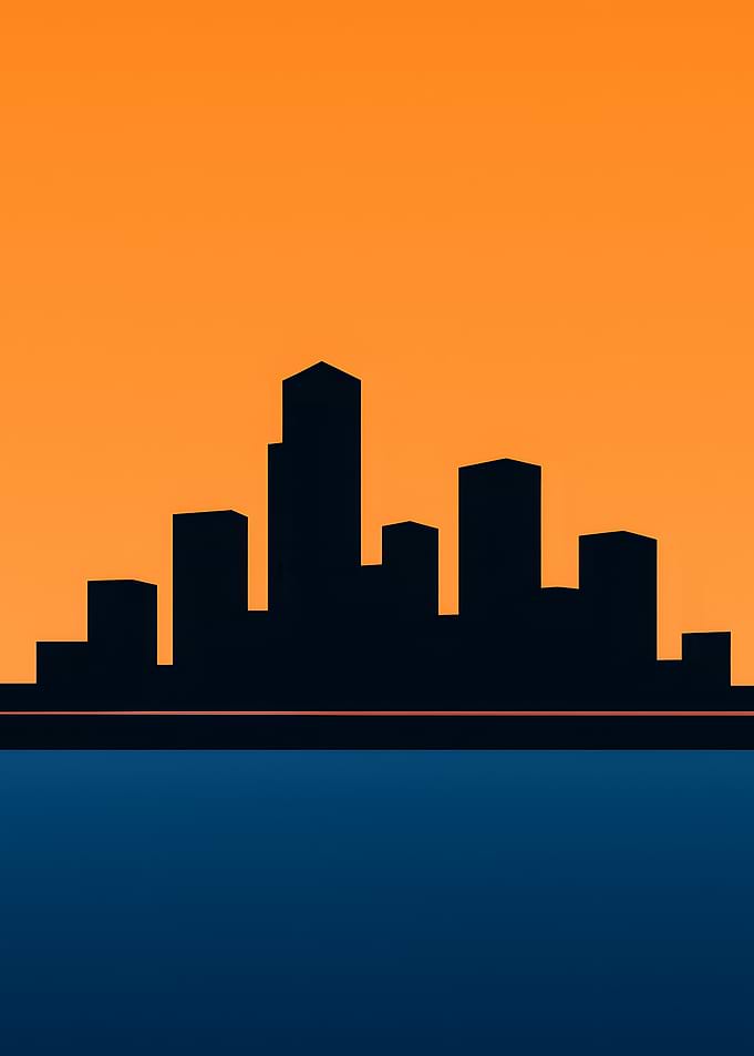 Cityscape Silhouette at Sunset