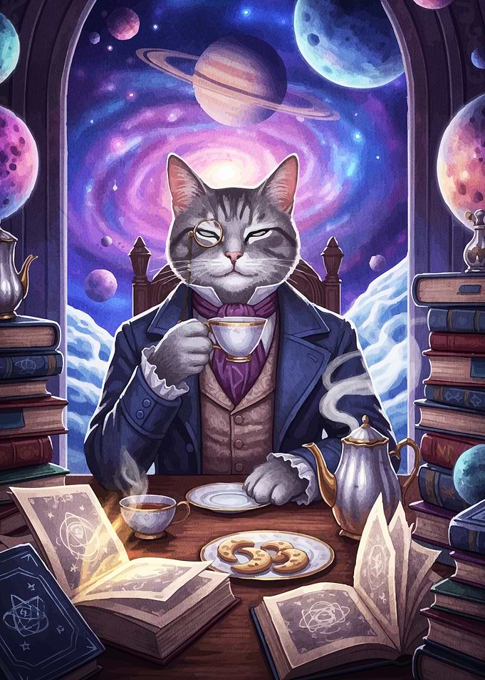 Cosmic Cat Gentleman Tea