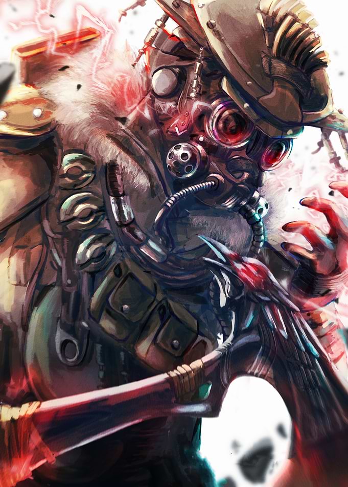 Steampunk Character with Mask and Armor