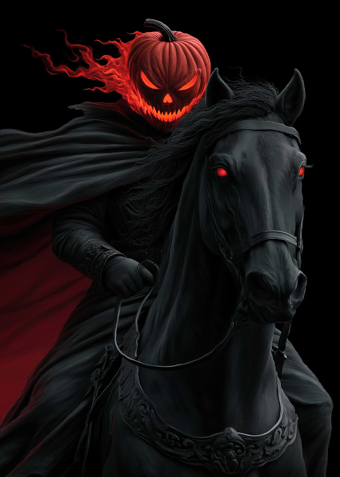 Headless Horseman with Pumpkin Head
