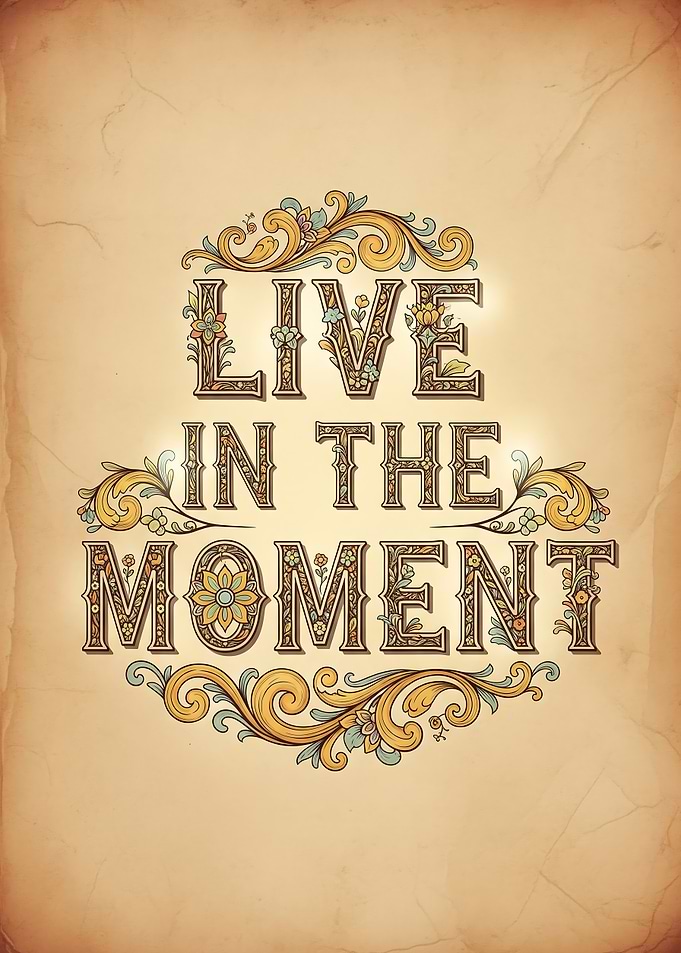 Live in the Moment Typography Art