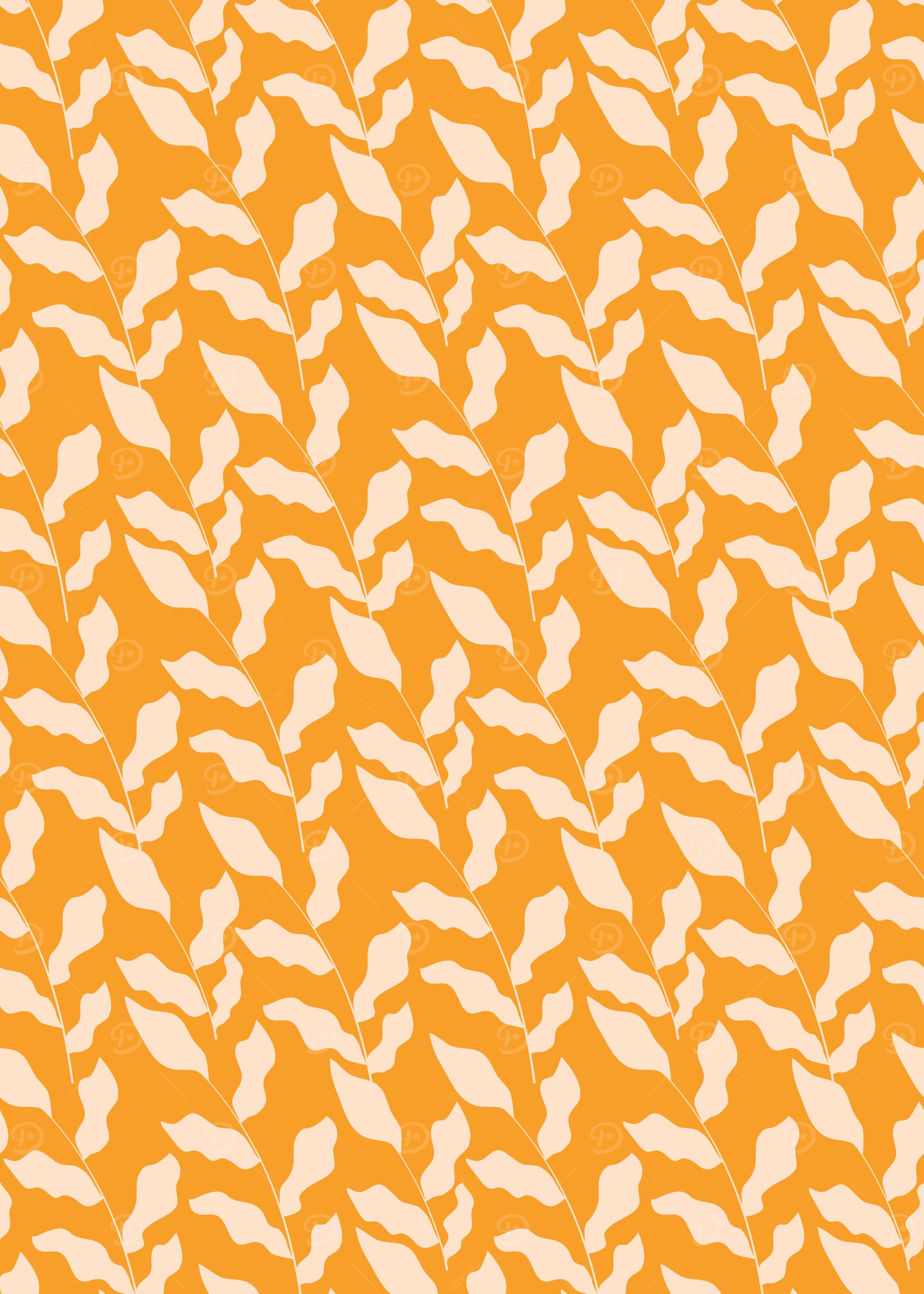 Orange and Beige Leaf Pattern