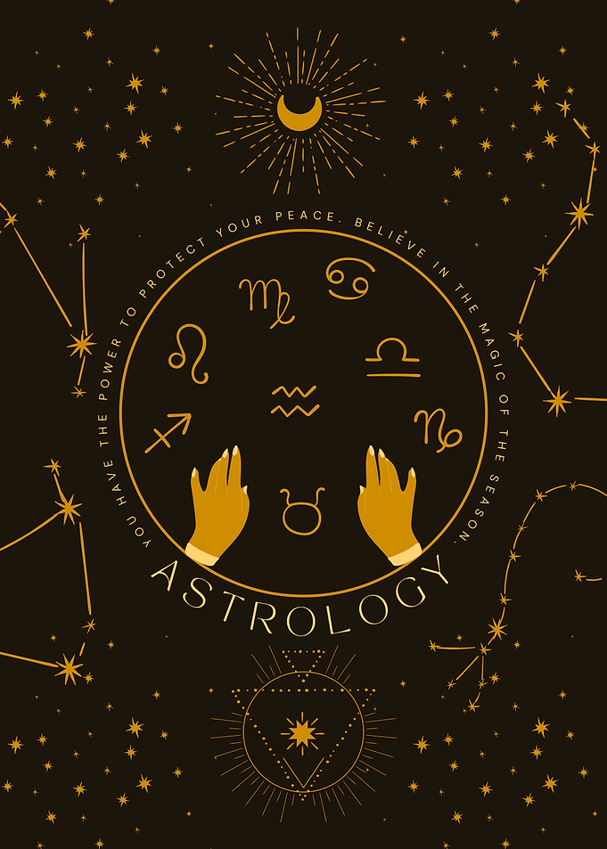 Astrology Zodiac Signs Golden Illustration