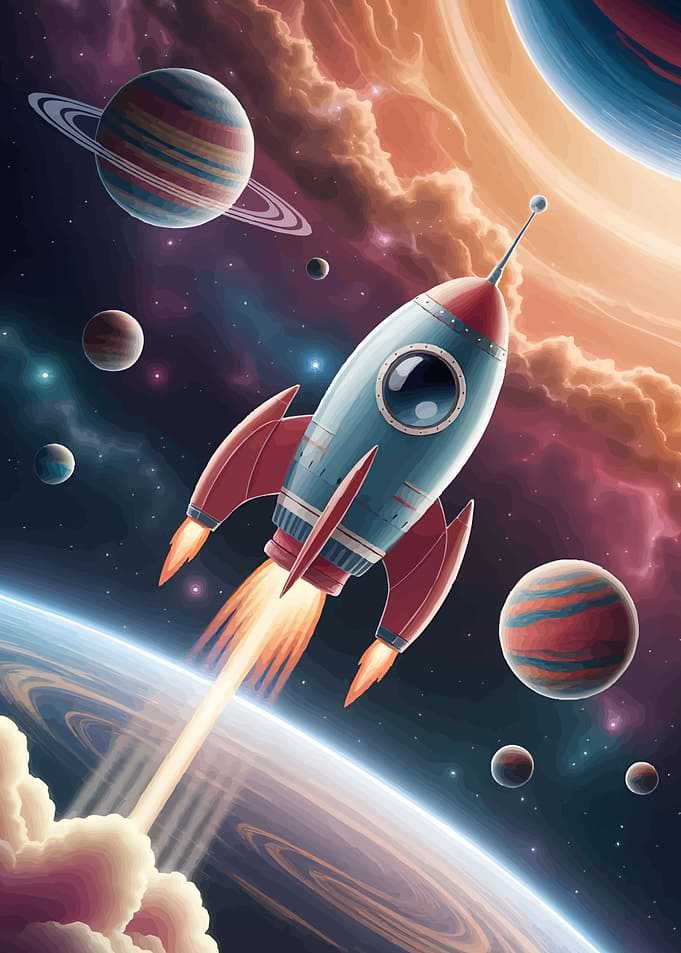 Rocket Launching Through Space