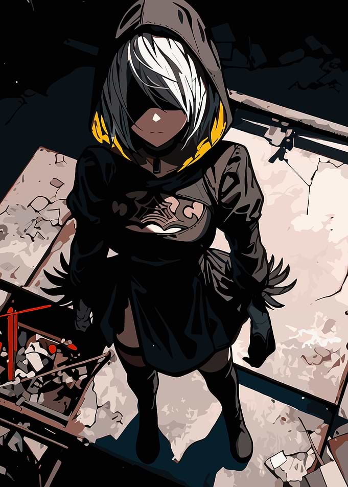 2B Nier Automata Digital Art