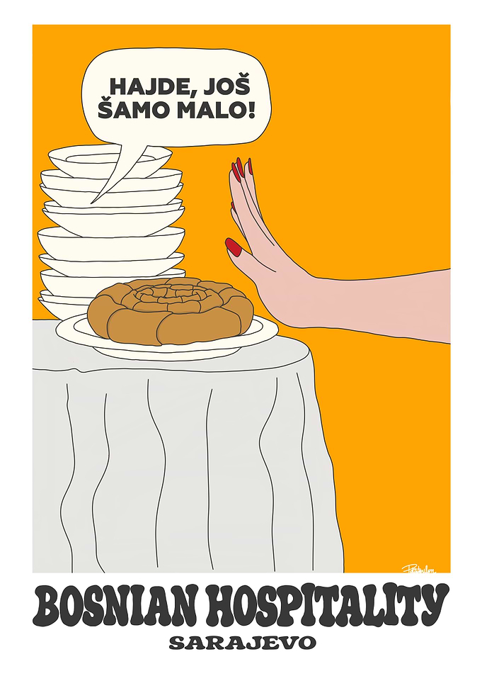 Bosnian Hospitality Food Illustration