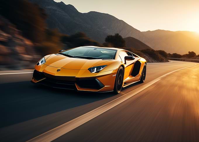 Lamborghini Aventador in motion