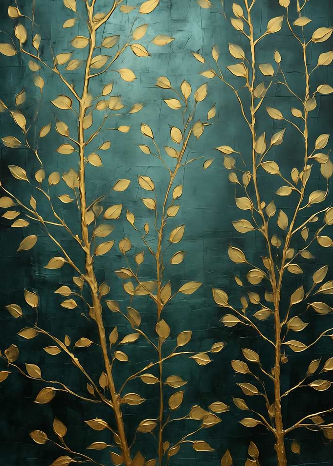Golden Trees on Green