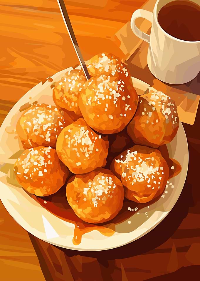 Beignets with Coffee Still Life
