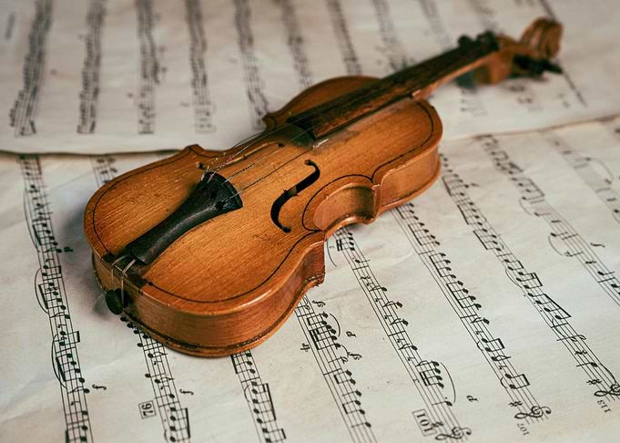 Violin on Sheet Music