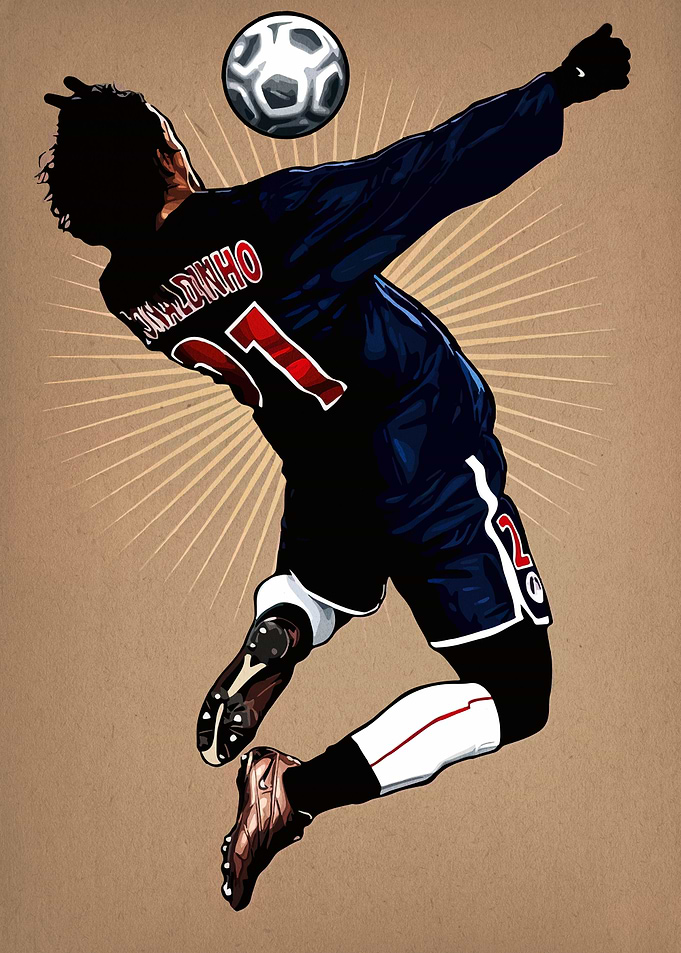 Ronaldinho Soccer Player Illustration