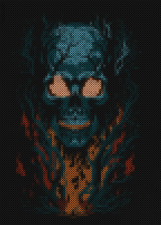 Fiery skull