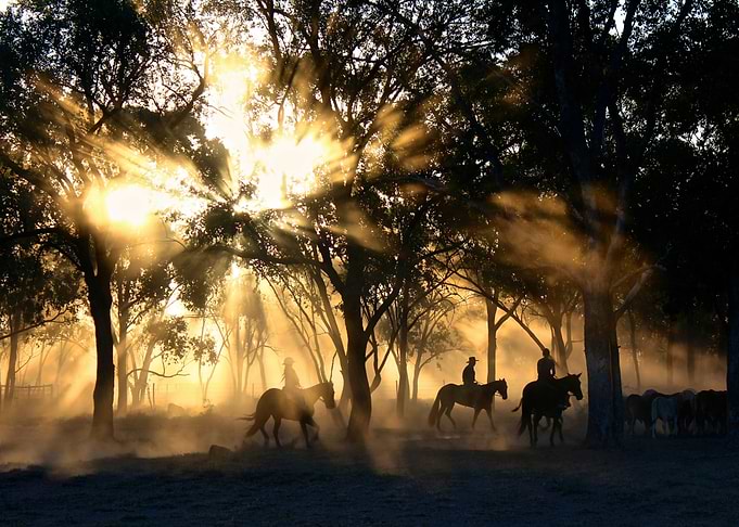 Rising into an Outback Sunset