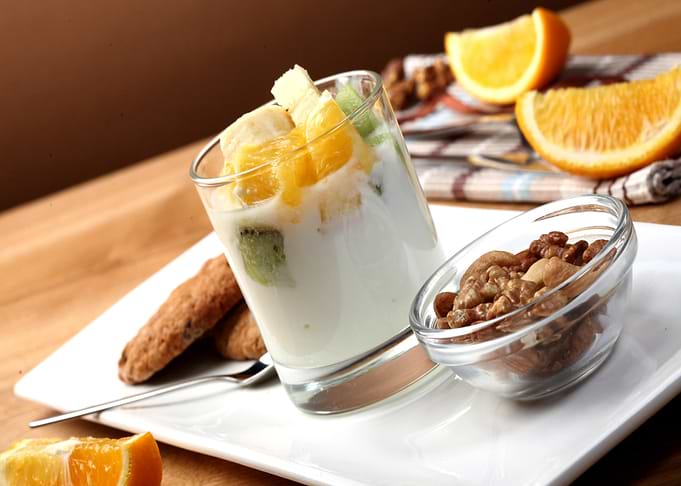 Fruit Yogurt Parfait with Nuts