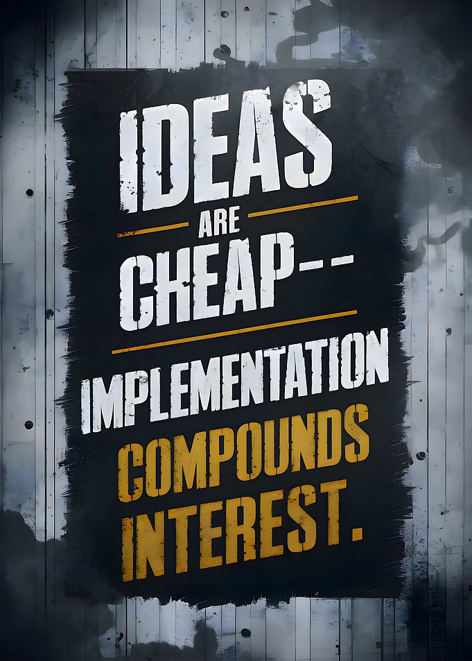 Ideas are cheap—implementation compounds interest.