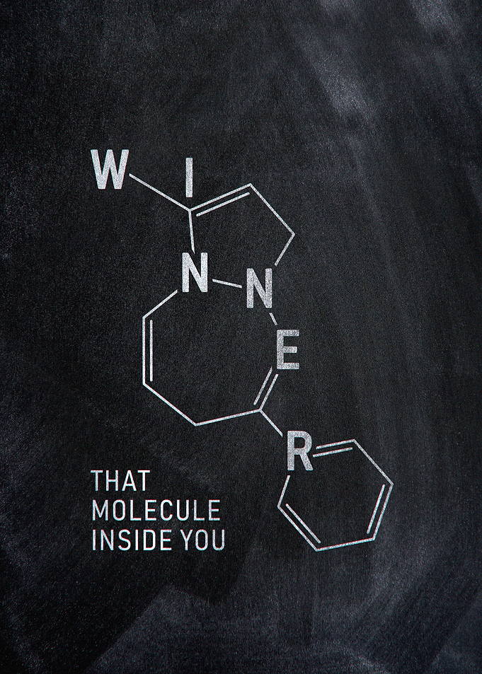 Winner Molecule on Chalkboard