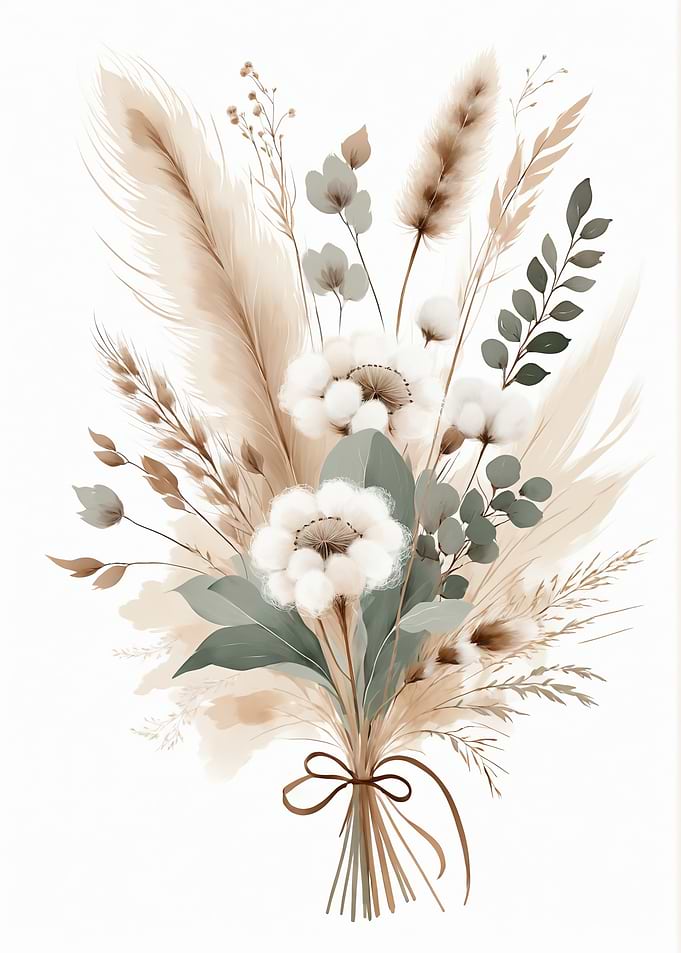 Elegant Floral Bouquet with Pampas Grass