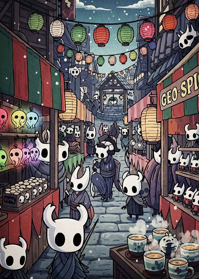 Hollow Knight Festival Market Scene