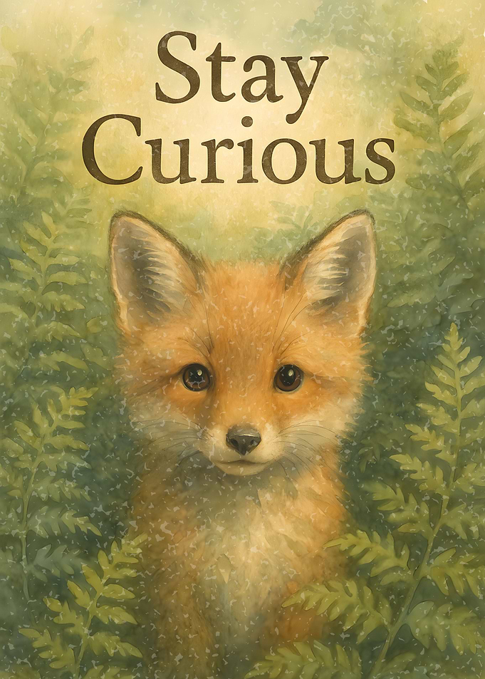 Stay Curious Fox Cub Portrait
